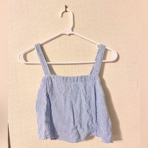 Blue and White Stripped Crop Top, Hollister, XS